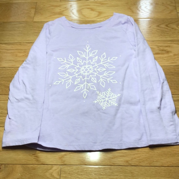 🍁 5/$15 4T Long Sleeve Purple Snowflake Shirt by Cat & Jack - Picture 1 of 4